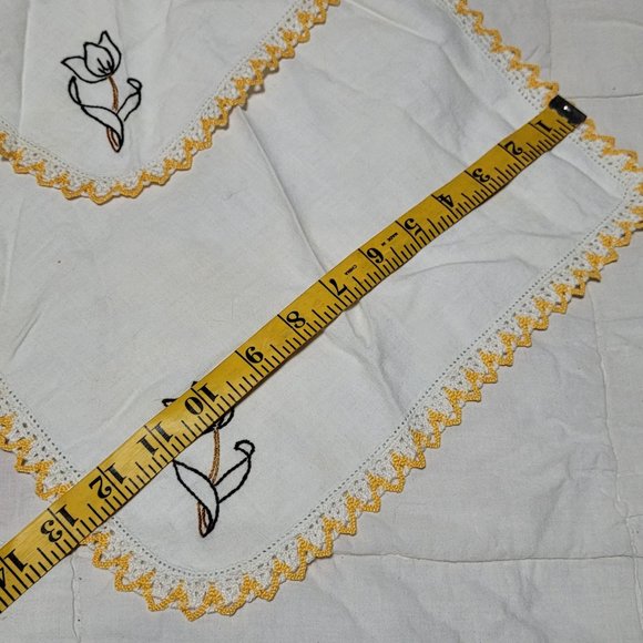 Vintage Embroidered Crochet Linen Lot Multiple Pieces Pillowcase Handkerchiefs - Picture 10 of 13